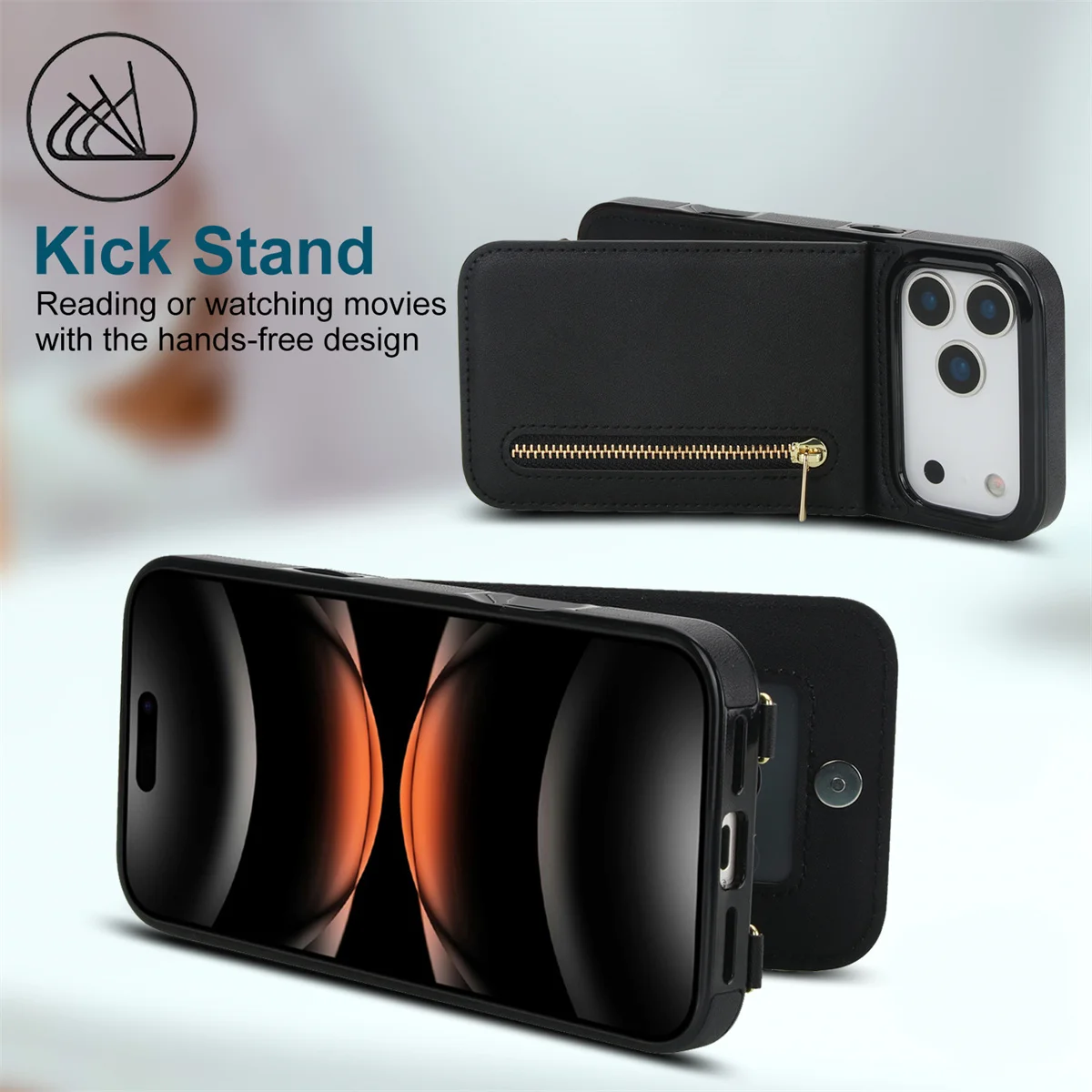 Crossbody Zipper Wallet Card H - Leather Wallet Card Holder Phone Cover ulasan dan harga