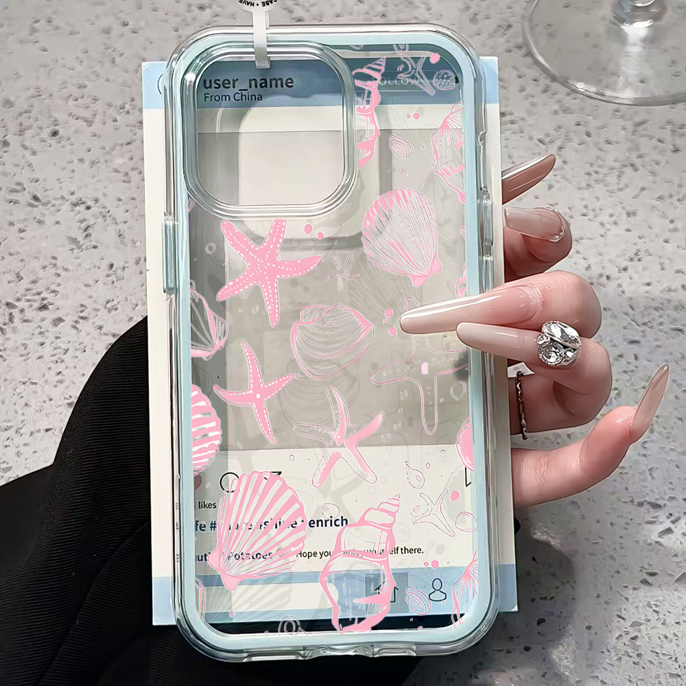 Summer Pink Seashell Clear Pho - Clear Shockproof Bumper Case ulasan dan harga
