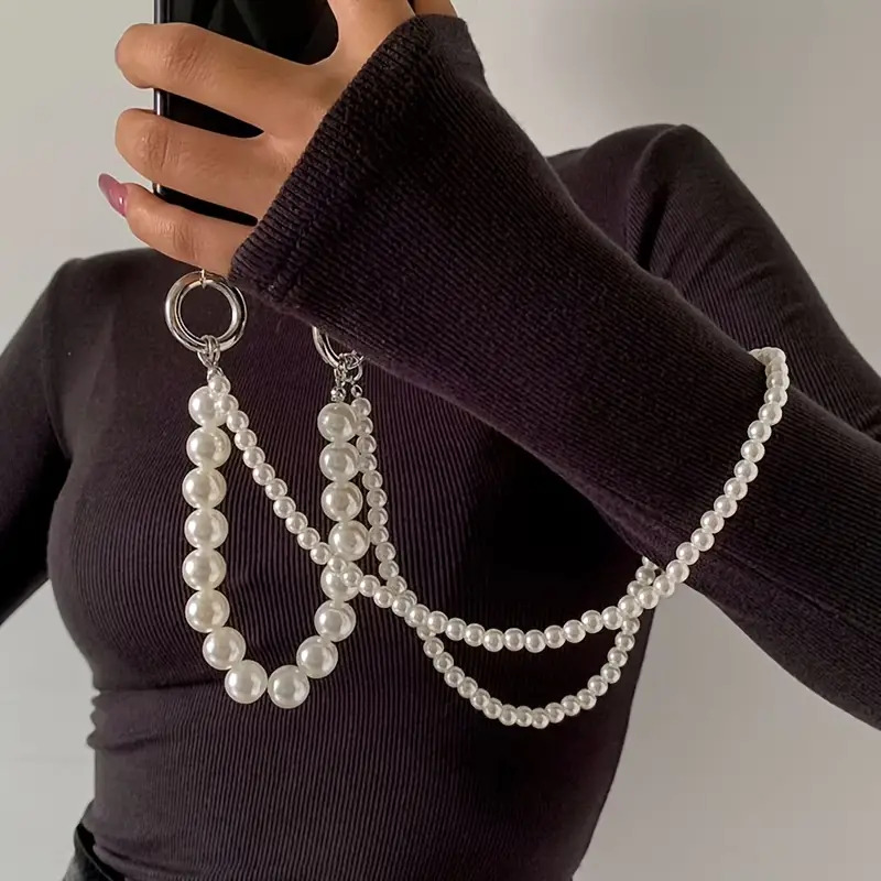 Double Pearl Woven Mobile Phon - Crossbody Lanyard Neck Strap Case ulasan dan harga